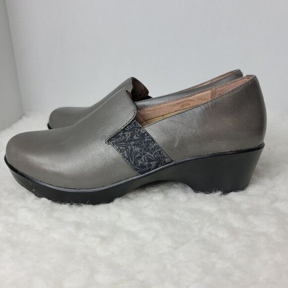 Dansko Jessica Women's Clog Size 6.5 Gray  Leather Slip On Wedge Shoes - Picture 8 of 9